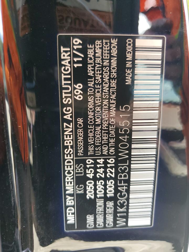 2020 Mercedes-Benz A 220 4Matic VIN: W1K3G4FB3LW045515 Lot: 84388395