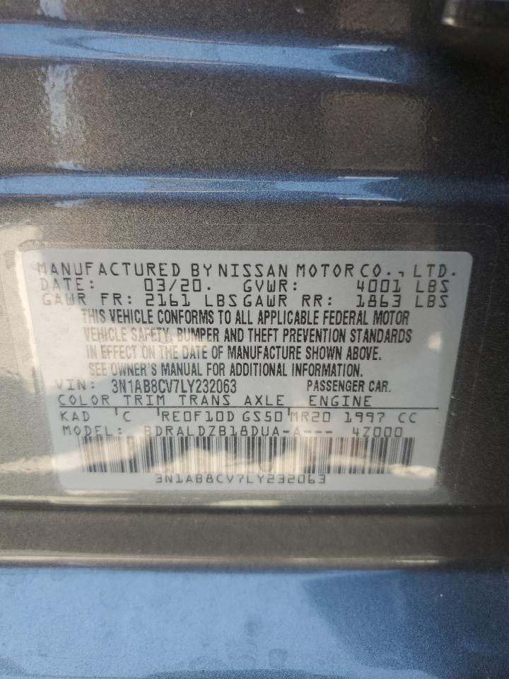 2020 Nissan Sentra Sv VIN: 3N1AB8CV7LY232063 Lot: 81063385
