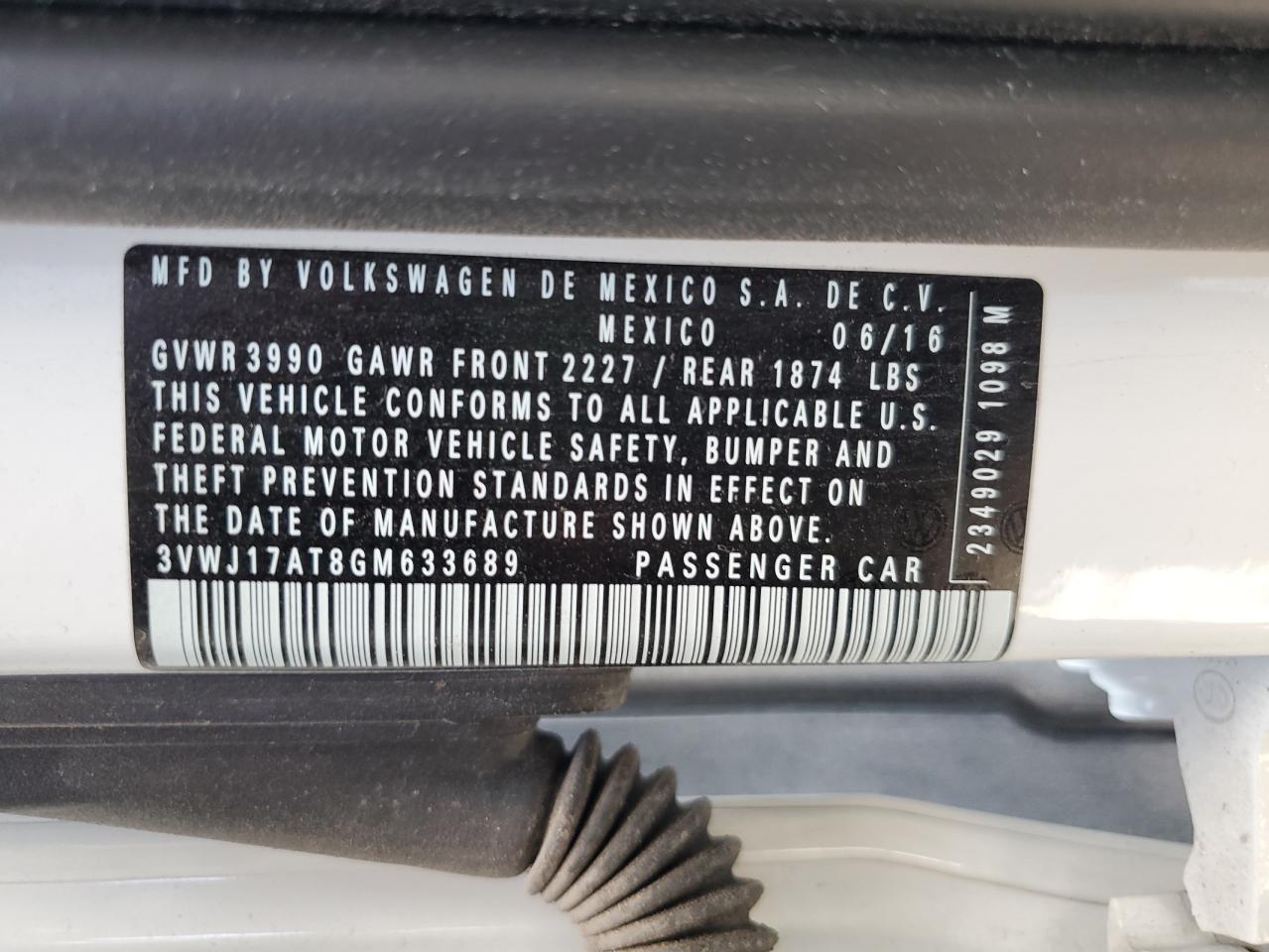 2016 Volkswagen Beetle Se VIN: 3VWJ17AT8GM633689 Lot: 71489065