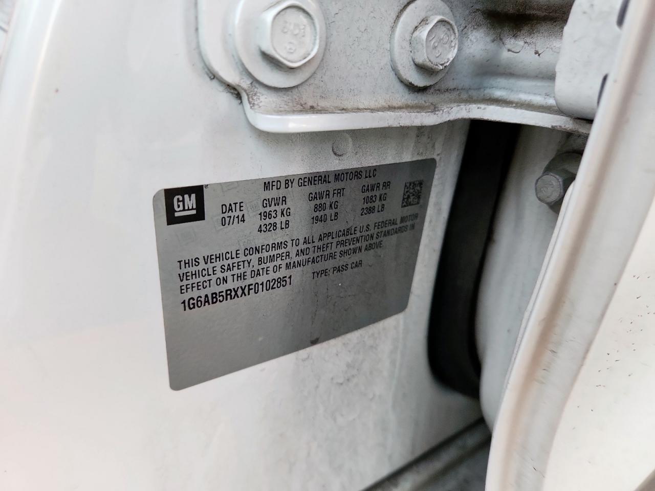 2015 Cadillac Ats Luxury VIN: 1G6AB5RXXF0102851 Lot: 71806065