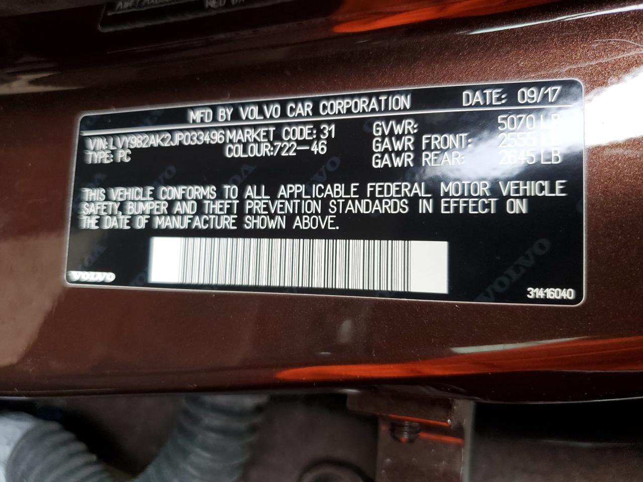 2018 Volvo S90 T5 Momentum VIN: LVY982AK2JP033496 Lot: 81528615