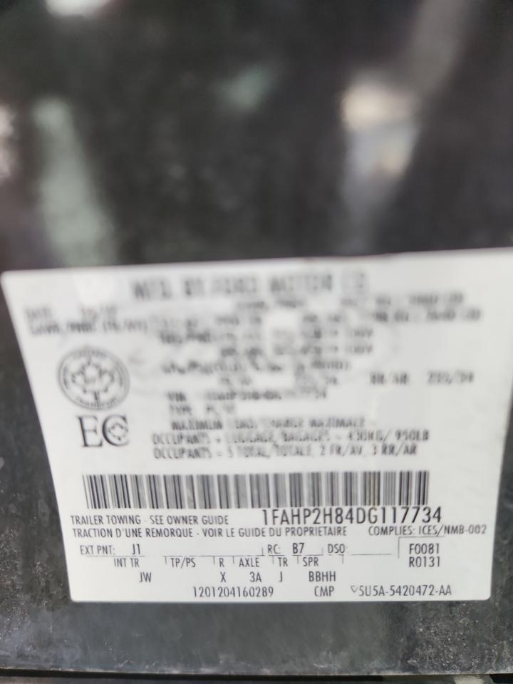 2013 Ford Taurus Sel VIN: 1FAHP2H84DG117734 Lot: 80926385