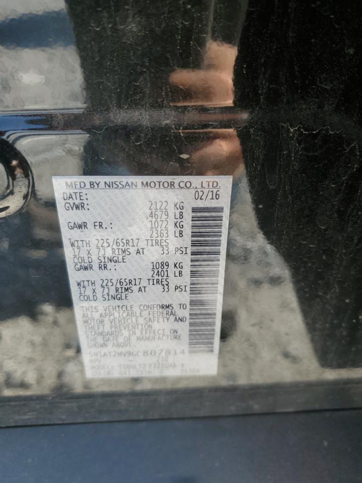 2016 Nissan Rogue S VIN: 5N1AT2MV9GC807814 Lot: 81244905