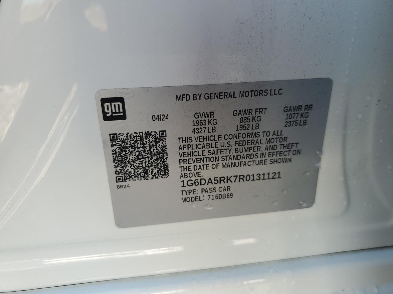 2024 Cadillac Ct4 Luxury VIN: 1G6DA5RK7R0131121 Lot: 81736745