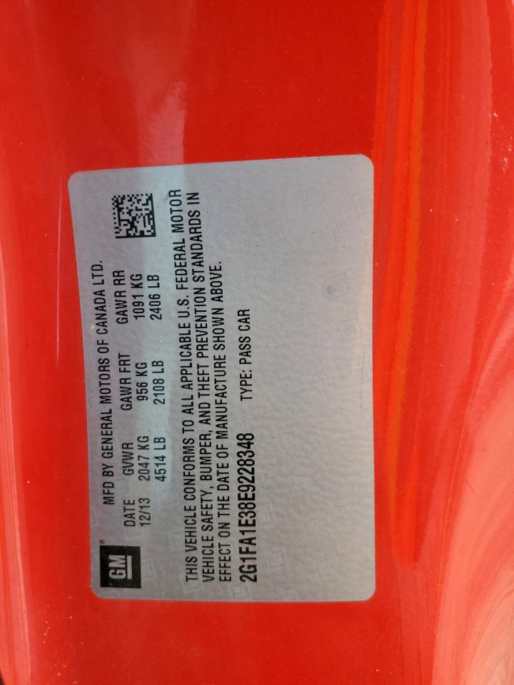 2014 Chevrolet Camaro Ls VIN: 2G1FA1E38E9228348 Lot: 81138755