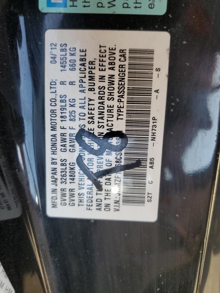 2012 Honda Cr-Z Ex VIN: JHMZF1D68CS003651 Lot: 80085475