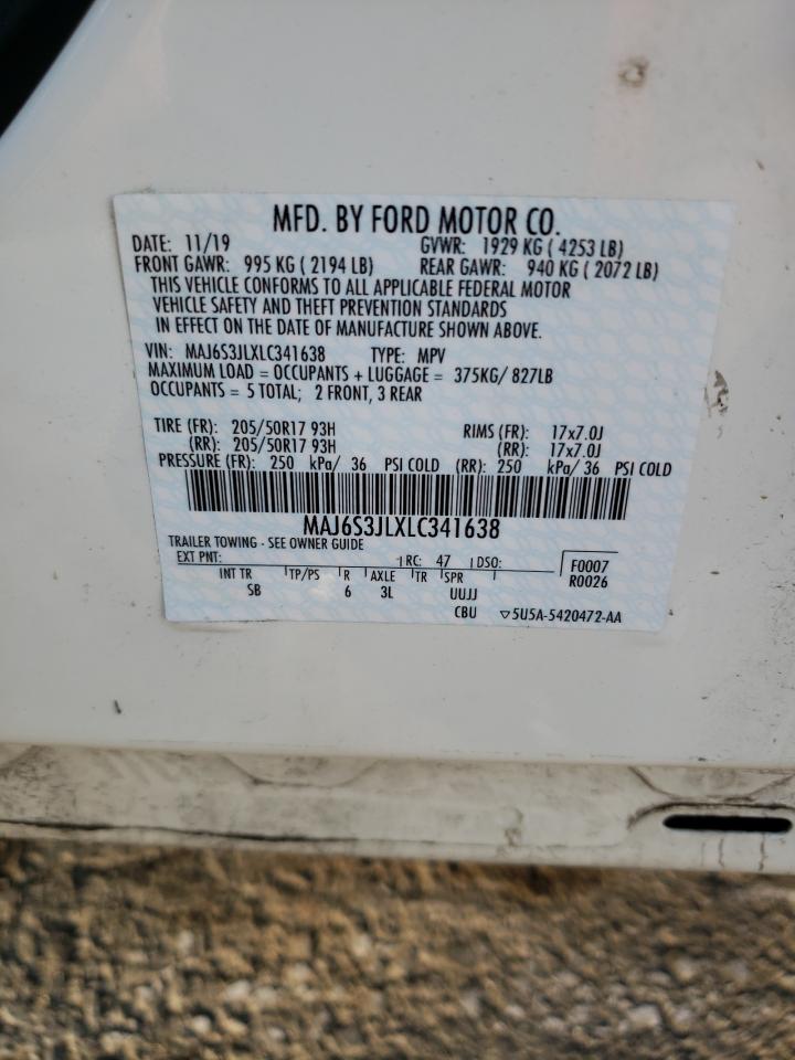 2020 Ford Ecosport Ses VIN: MAJ6S3JLXLC341638 Lot: 71608495