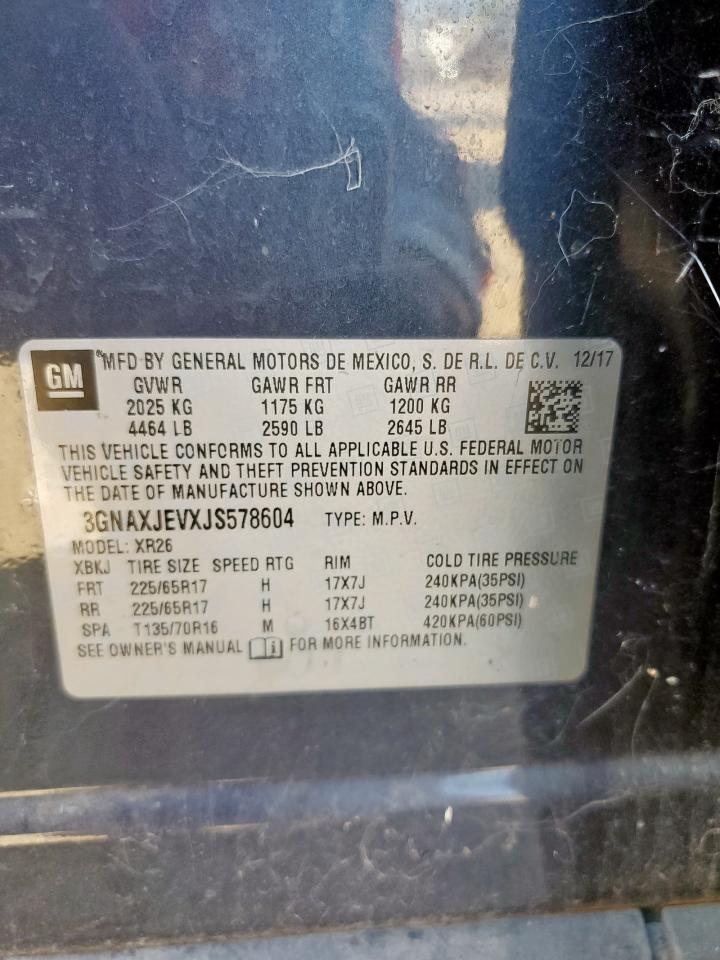 2018 Chevrolet Equinox Lt VIN: 3GNAXJEVXJS578604 Lot: 84773975