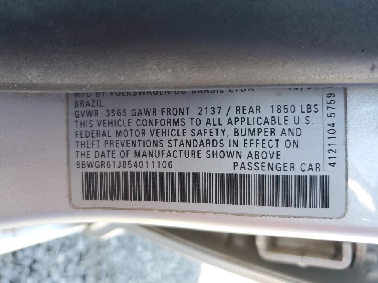 2005 Volkswagen Golf Gls Tdi VIN: 9BWGR61J854011106 Lot: 81093825