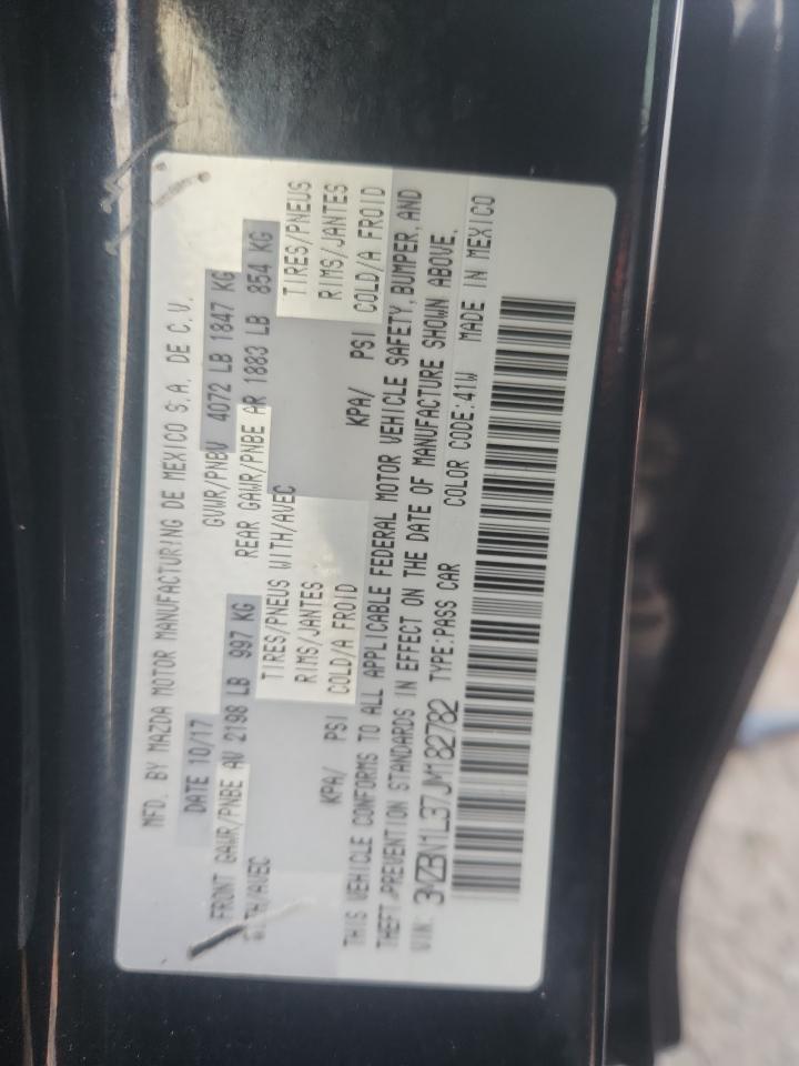 2018 Mazda 3 Touring VIN: 3MZBN1L37JM182782 Lot: 84044195