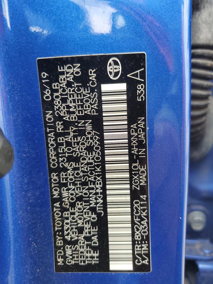 2019 Toyota C-Hr Xle VIN: JTNKHMBX1K1050997 Lot: 83976295