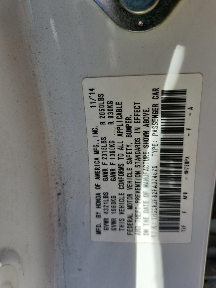 2015 Honda Accord Exl VIN: 1HGCR2F82FA074620 Lot: 70107455