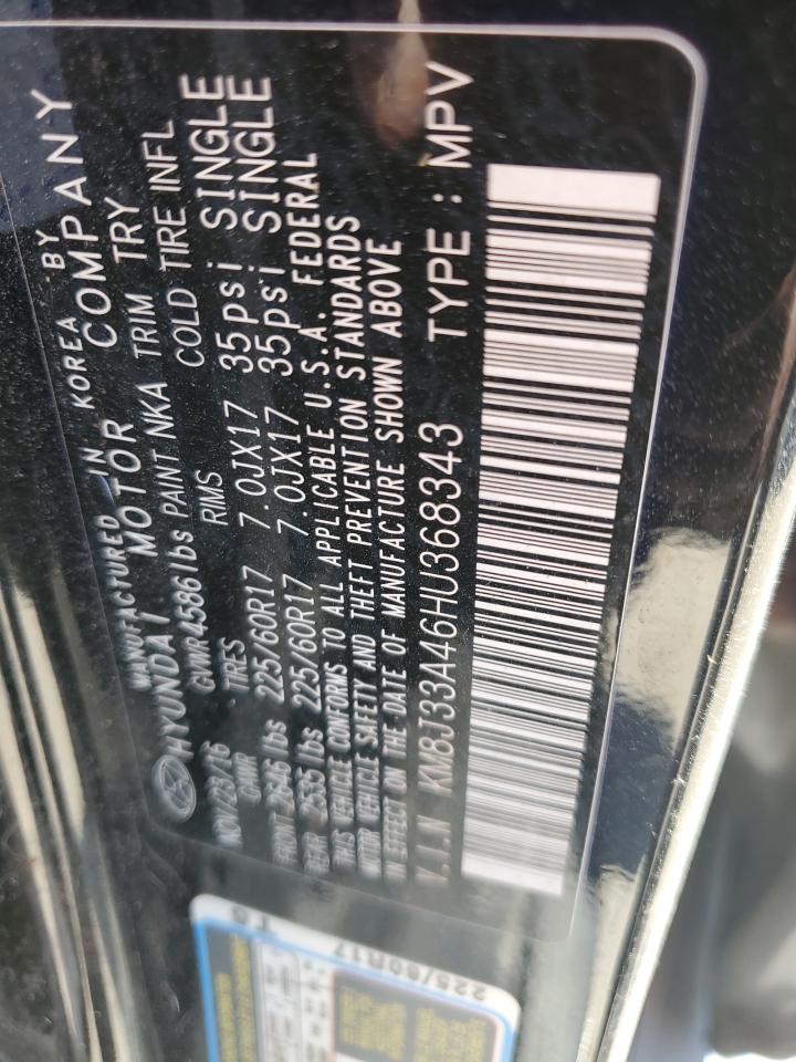 2017 Hyundai Tucson Limited VIN: KM8J33A46HU368343 Lot: 82042105