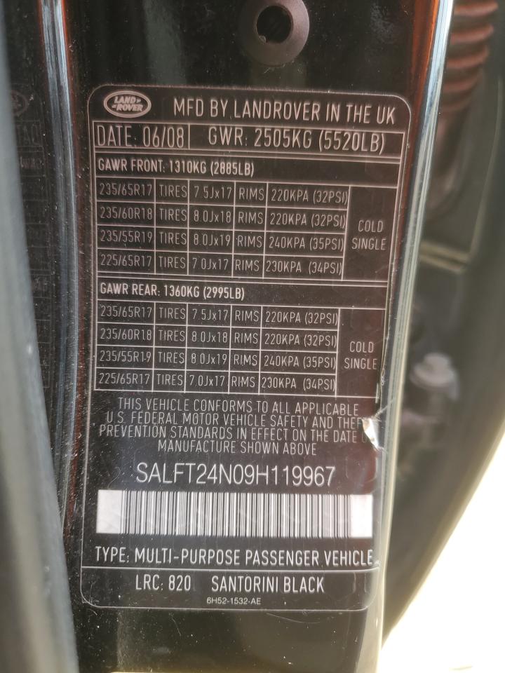2009 Land Rover Lr2 Hse Technology VIN: SALFT24N09H119967 Lot: 81659065