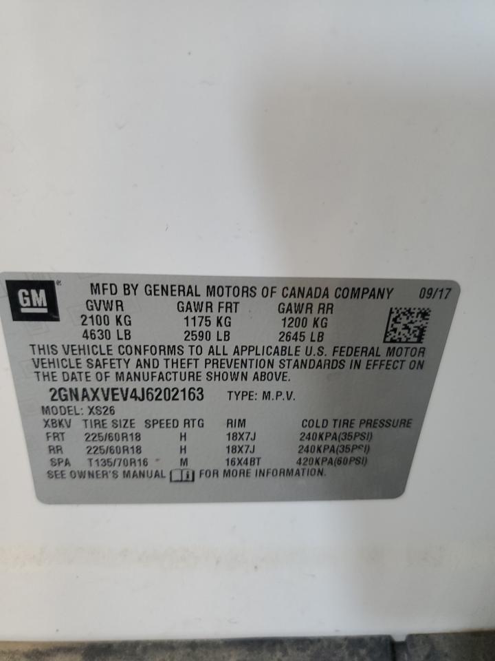 2018 Chevrolet Equinox Premier VIN: 2GNAXVEV4J6202163 Lot: 80260515