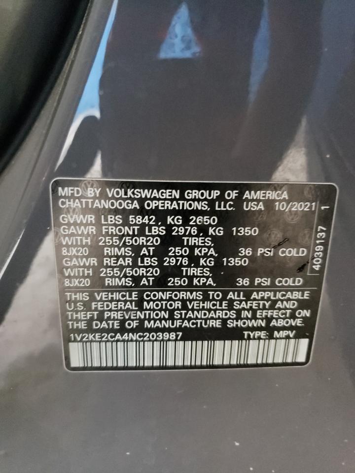 2022 Volkswagen Atlas Cross Sport Se VIN: 1V2KE2CA4NC203987 Lot: 81577265