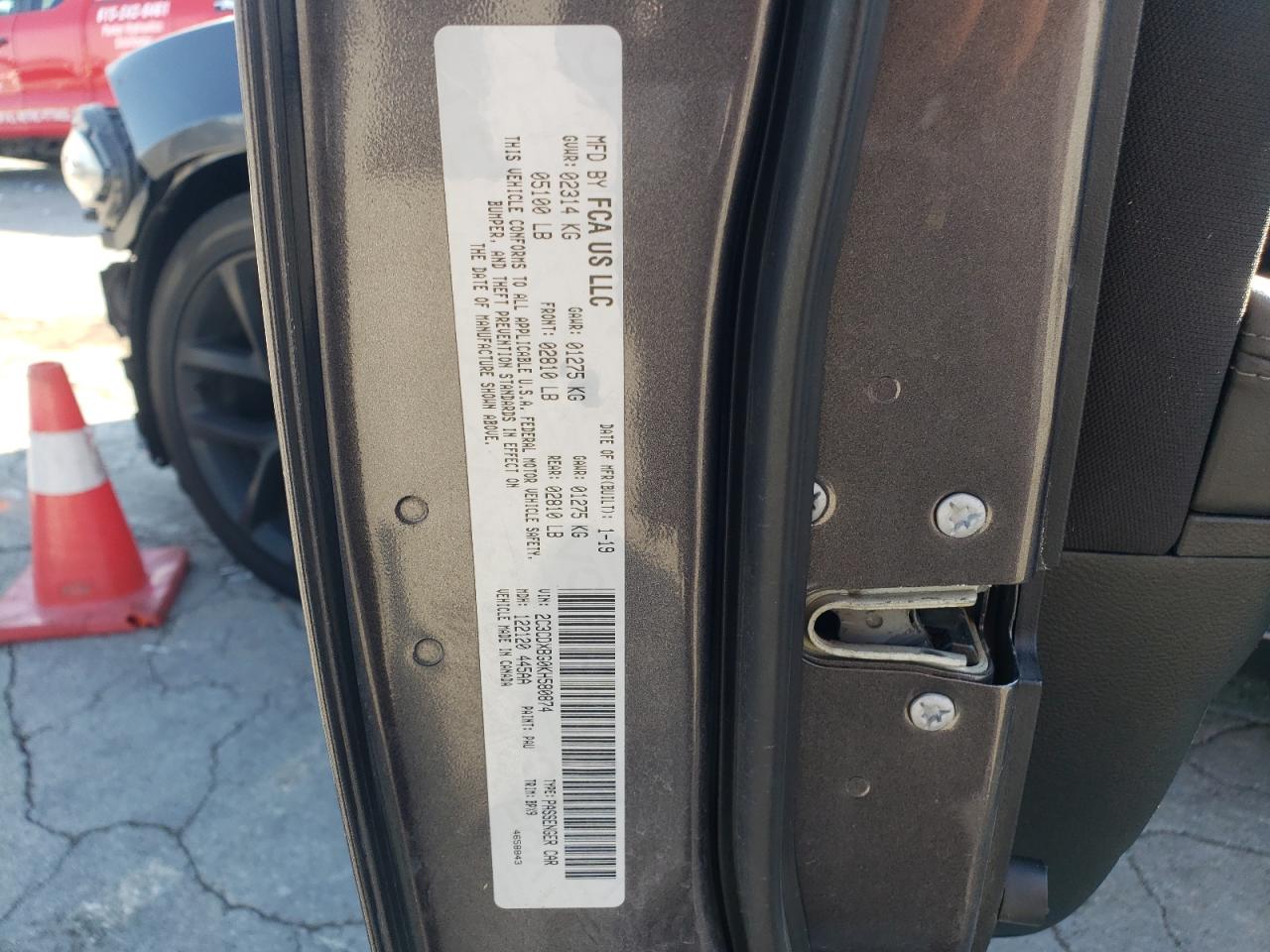 2019 Dodge Charger Sxt VIN: 2C3CDXBG0KH580874 Lot: 84432315