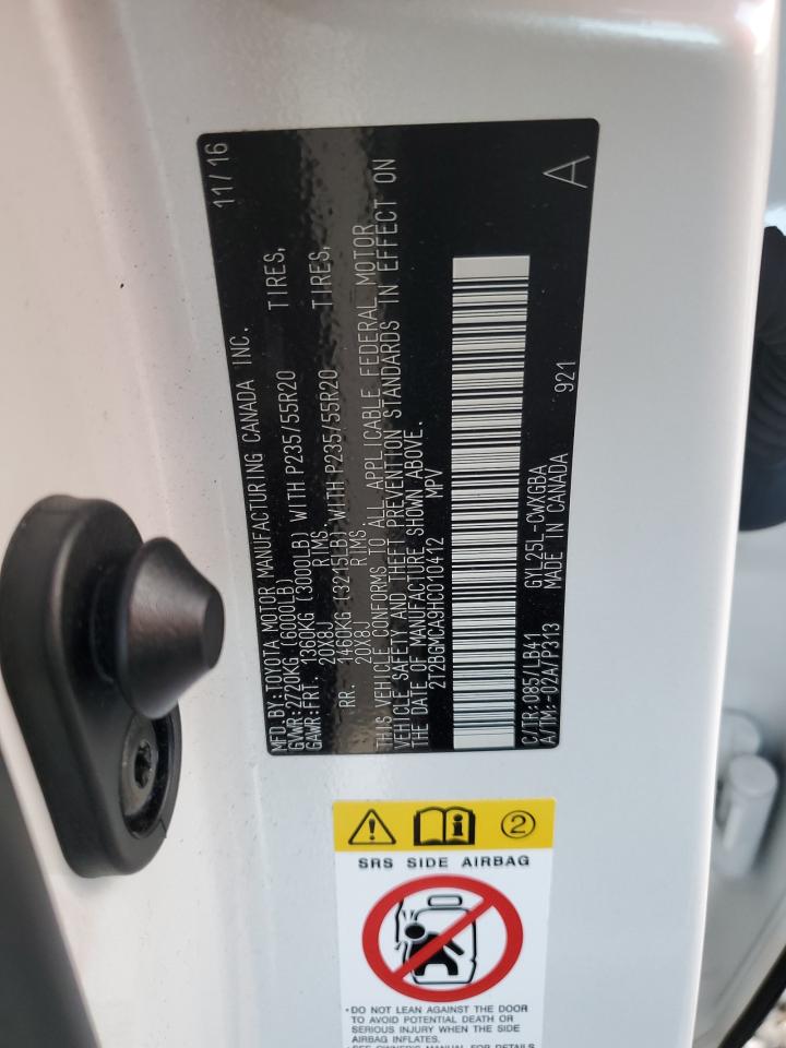 2017 Lexus Rx 450H Base VIN: 2T2BGMCA9HC010412 Lot: 80479155