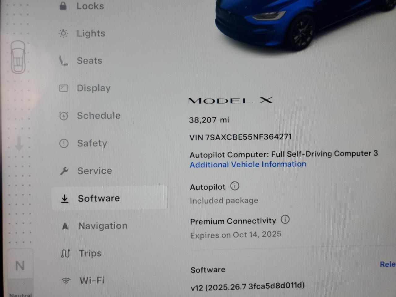 2022 Tesla Model X VIN: 7SAXCBE55NF364271 Lot: 71999375