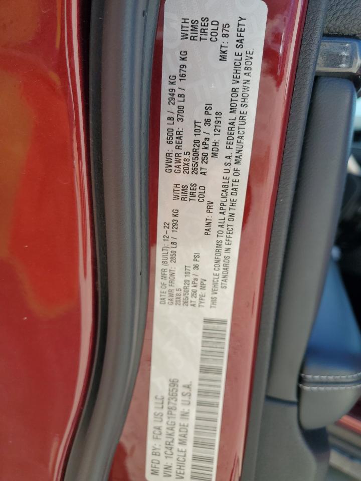2023 Jeep Grand Cherokee L Laredo VIN: 1C4RJKAG1P8736596 Lot: 71533485