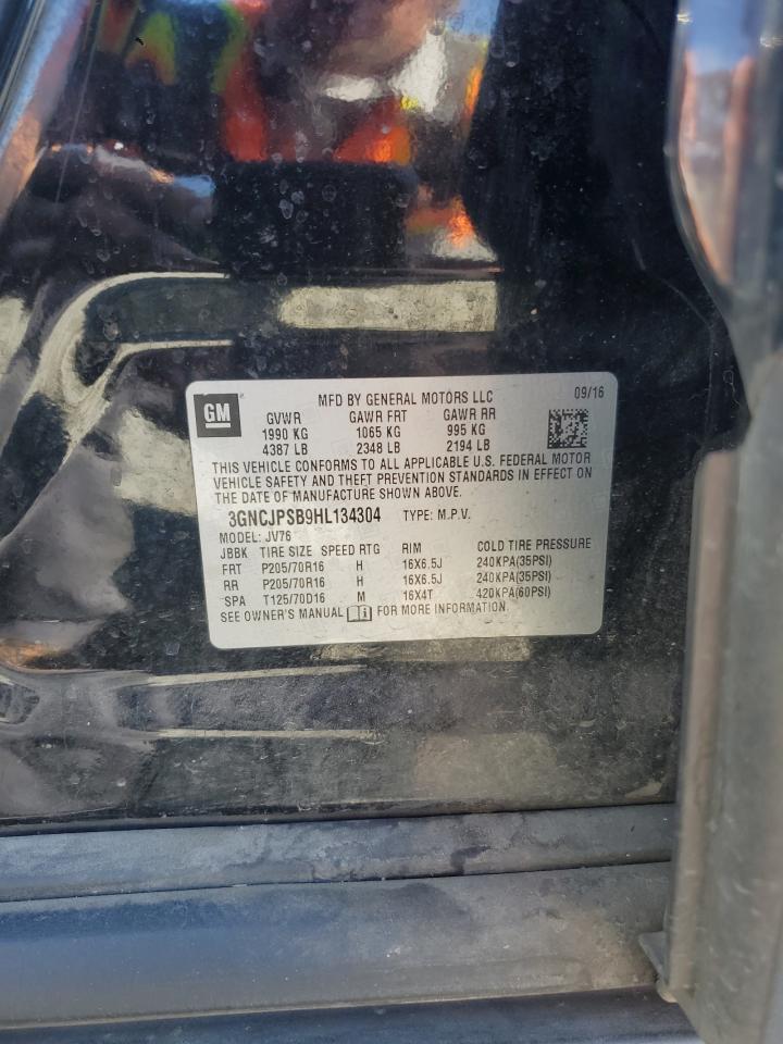 2017 Chevrolet Trax 1Lt VIN: 3GNCJPSB9HL134304 Lot: 81344625