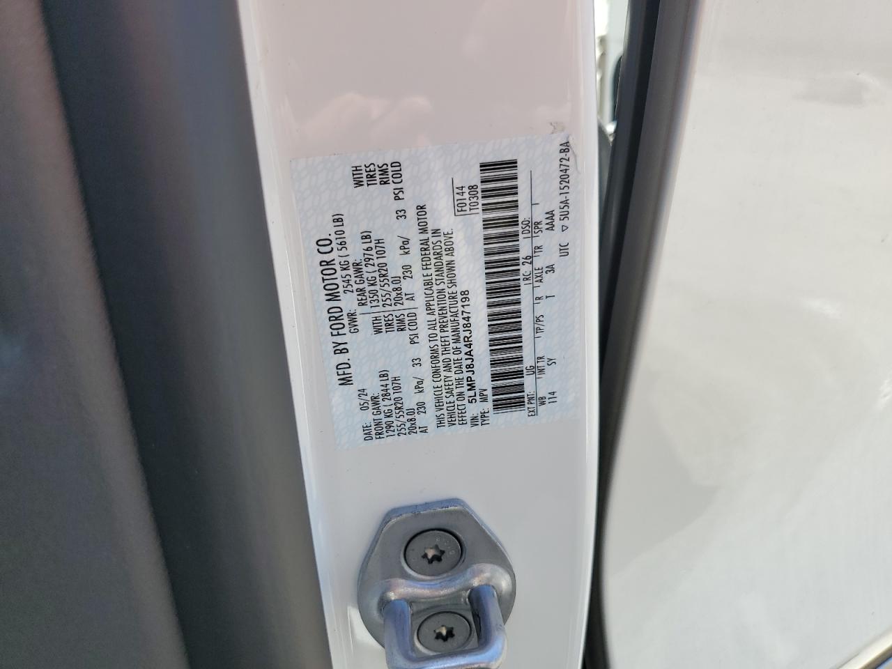 2024 Lincoln Nautilus Premiere VIN: 5LMPJ8JA4RJ847198 Lot: 84212315