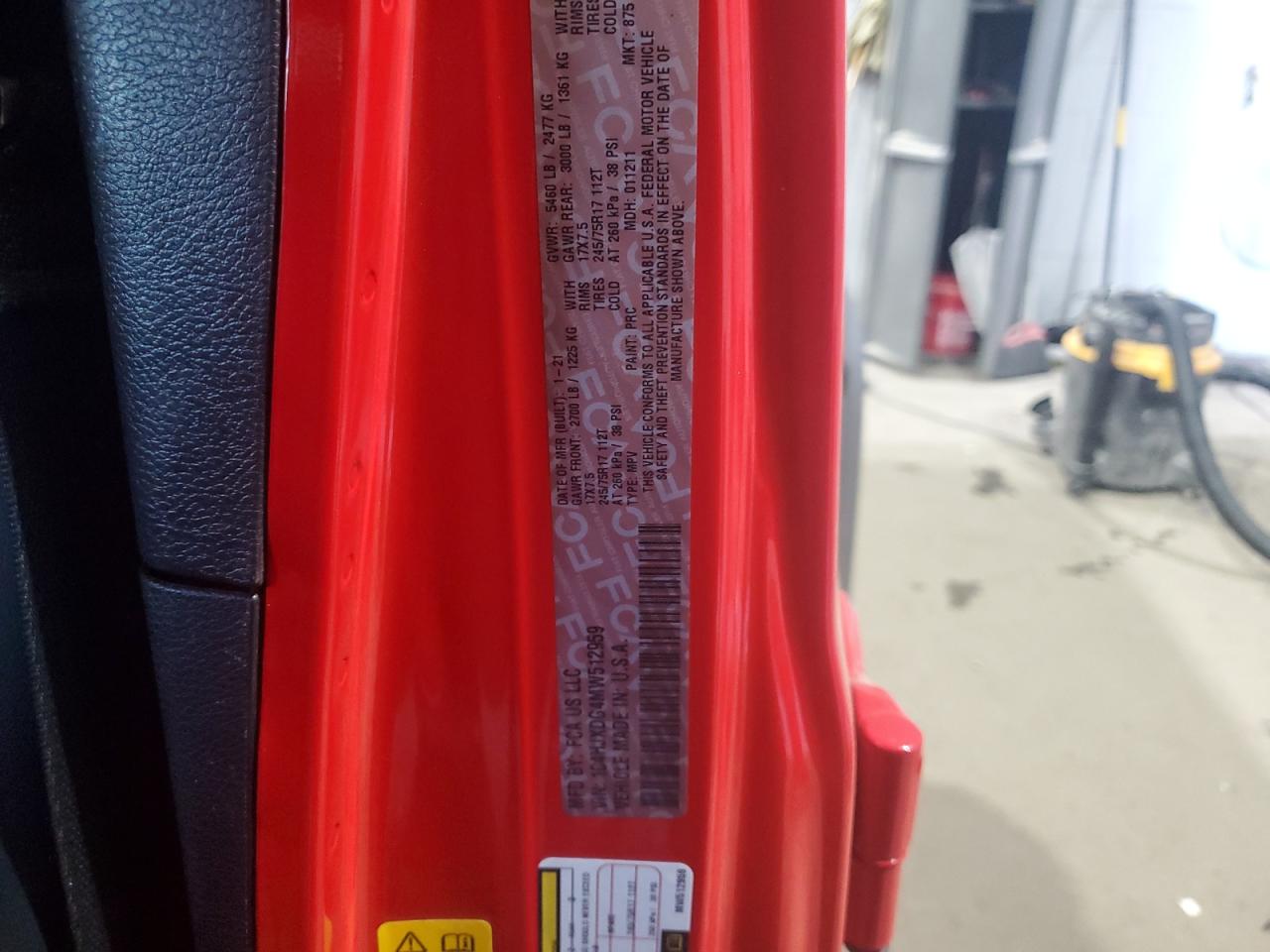 2021 Jeep Wrangler Unlimited Sport VIN: 1C4HJXDG4MW512959 Lot: 72068575