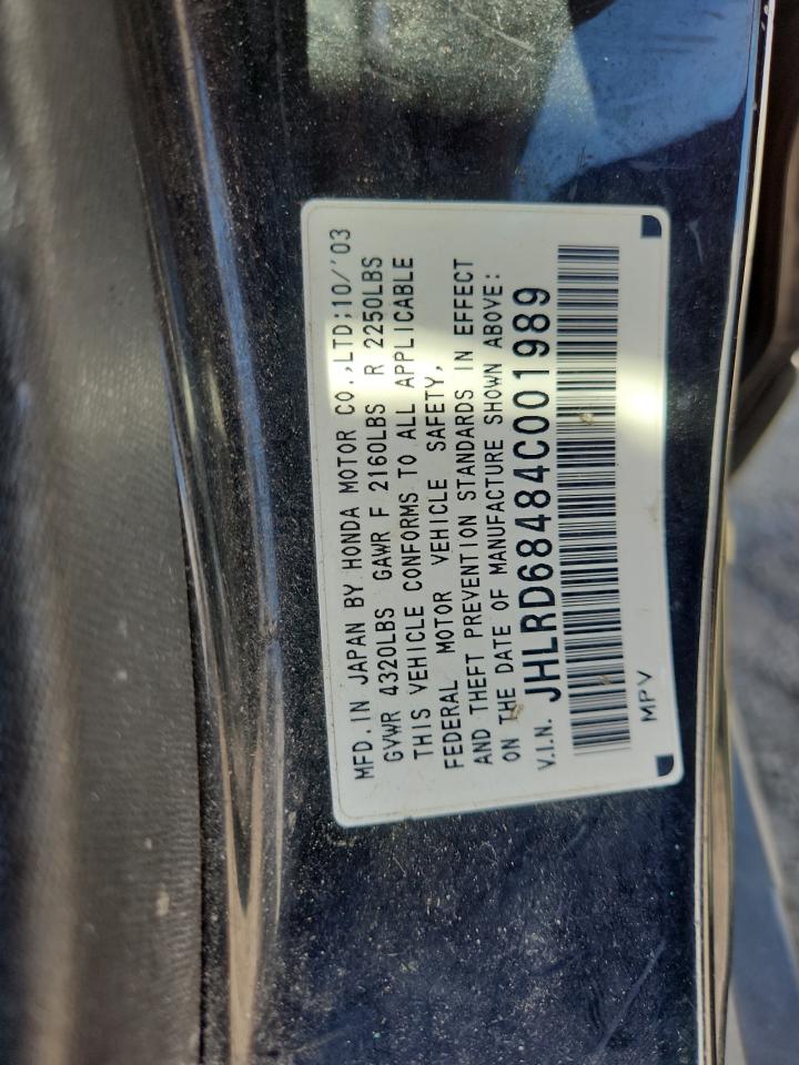 2004 Honda Cr-V Lx VIN: JHLRD68484C001989 Lot: 70938465