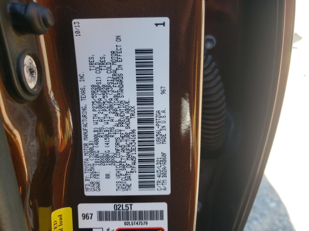 2014 Toyota Tundra Crewmax Platinum VIN: 5TFAW5F13EX341696 Lot: 71173995