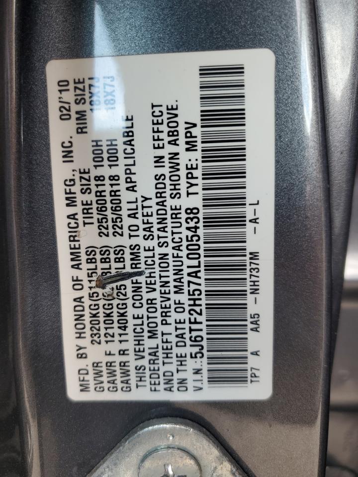 2010 Honda Accord Crosstour Exl VIN: 5J6TF2H57AL005438 Lot: 71355135