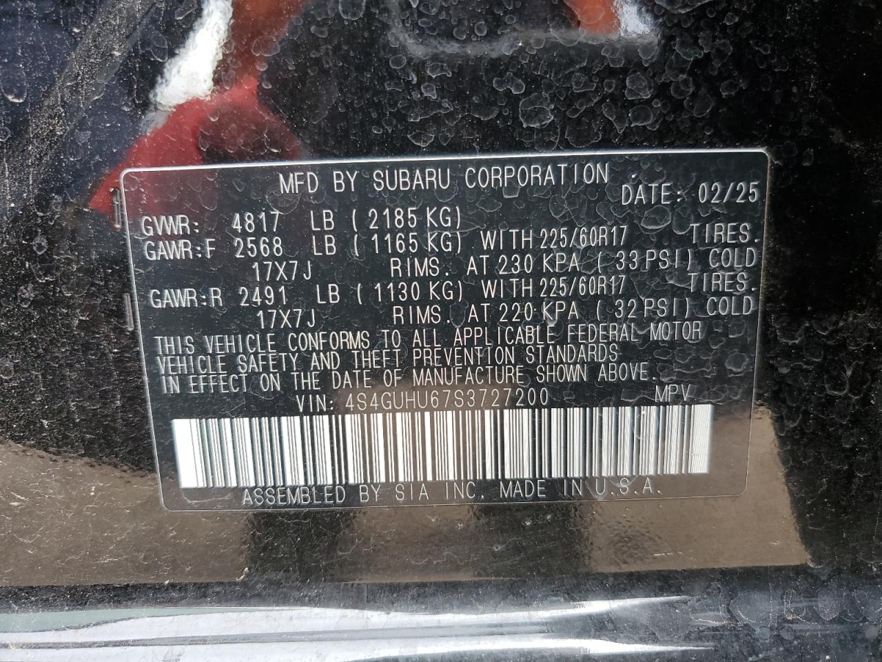 2025 Subaru Crosstrek Wilderness VIN: 4S4GUHU67S3727200 Lot: 71910485