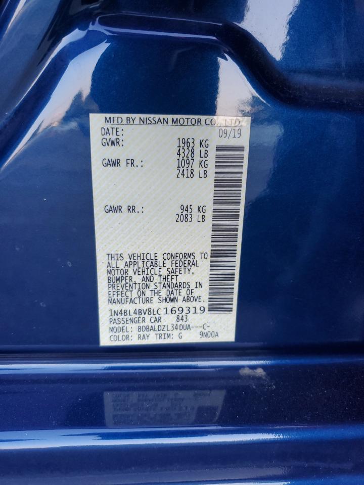 2020 Nissan Altima S VIN: 1N4BL4BV8LC169319 Lot: 81056195