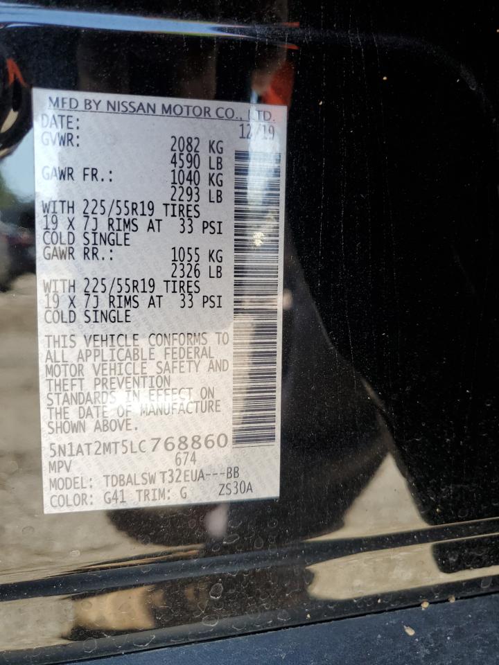 2020 Nissan Rogue S VIN: 5N1AT2MT5LC768860 Lot: 84380385