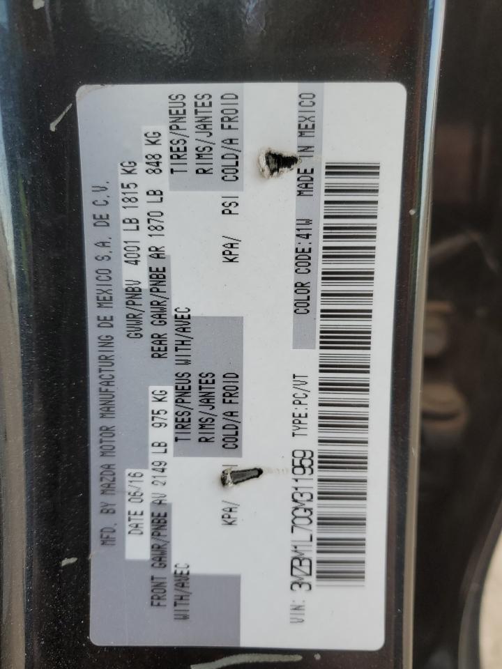 2016 Mazda 3 Touring VIN: 3MZBM1L70GM311959 Lot: 84046415