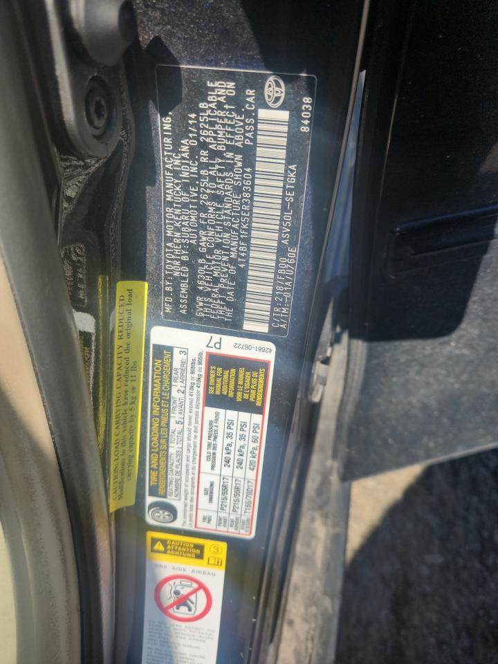 2014 Toyota Camry L VIN: 4T4BF1FK5ER383604 Lot: 81721825