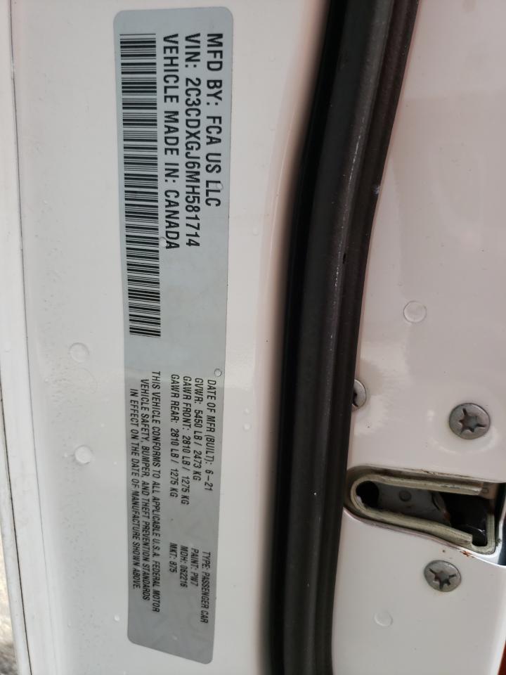 2021 Dodge Charger Scat Pack VIN: 2C3CDXGJ6MH581714 Lot: 81788355
