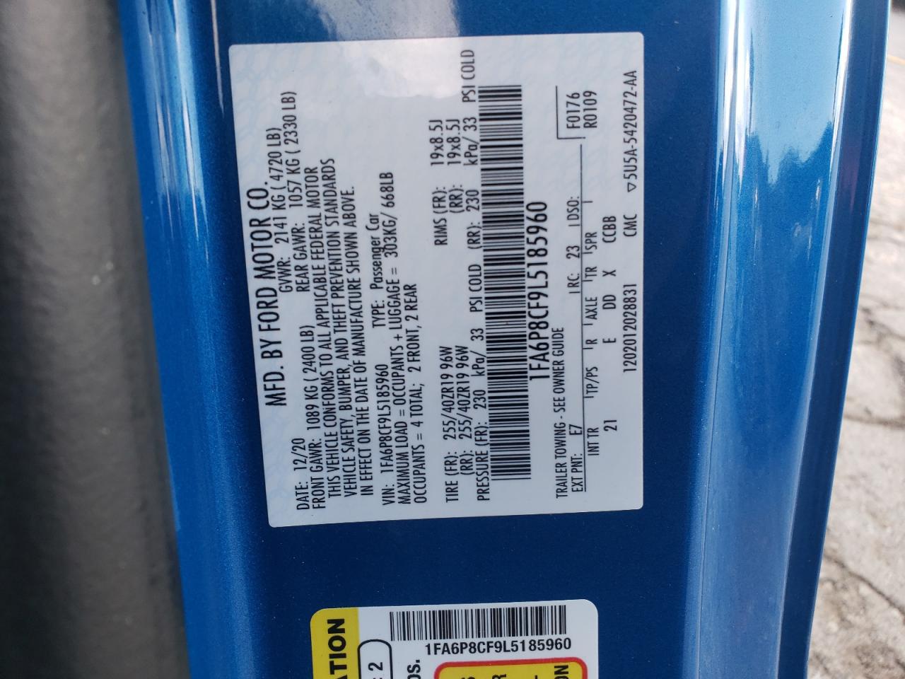 2020 Ford Mustang Gt VIN: 1FA6P8CF9L5185960 Lot: 82144185