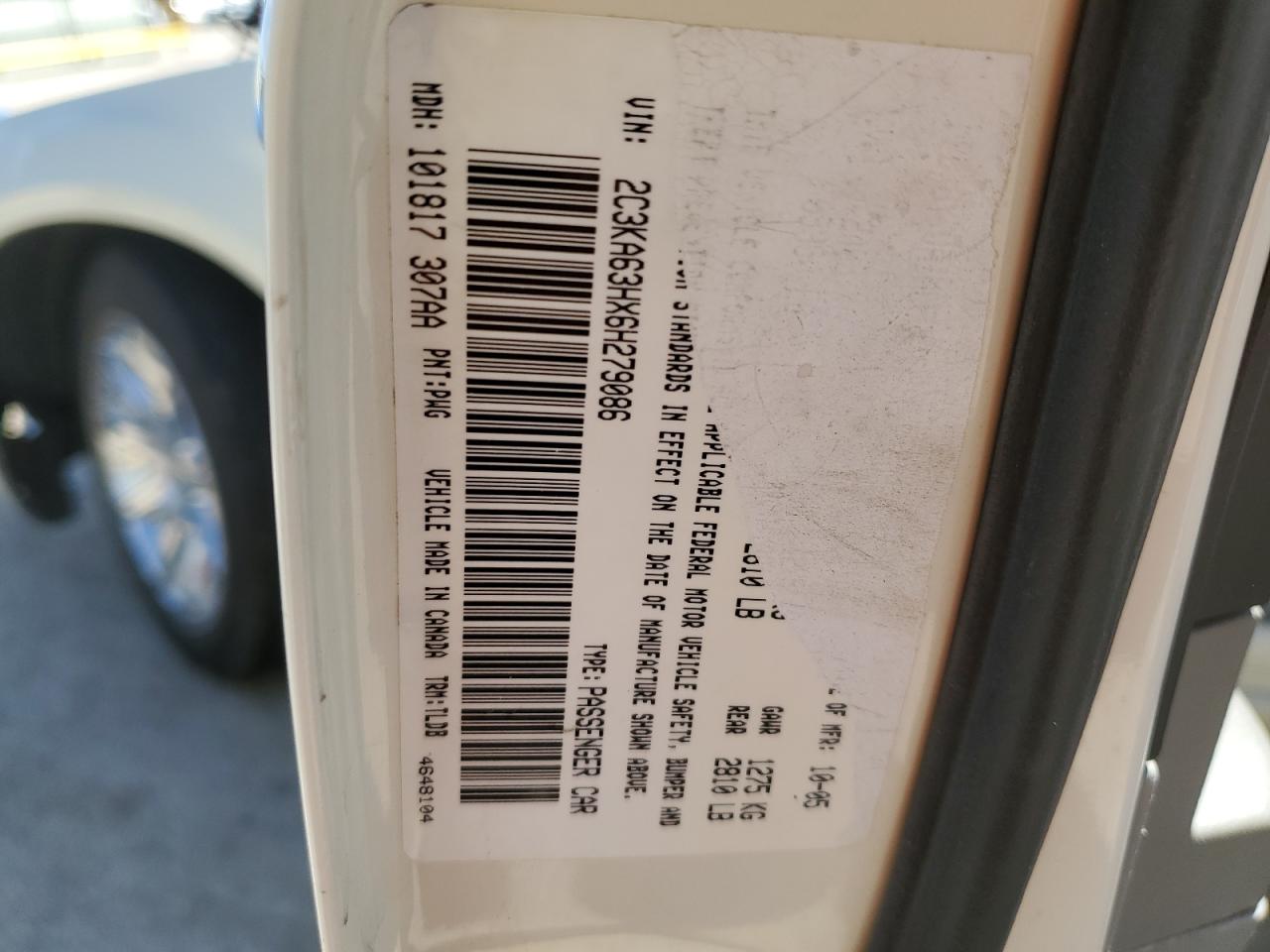 2006 Chrysler 300C VIN: 2C3KA63HX6H279086 Lot: 81608315