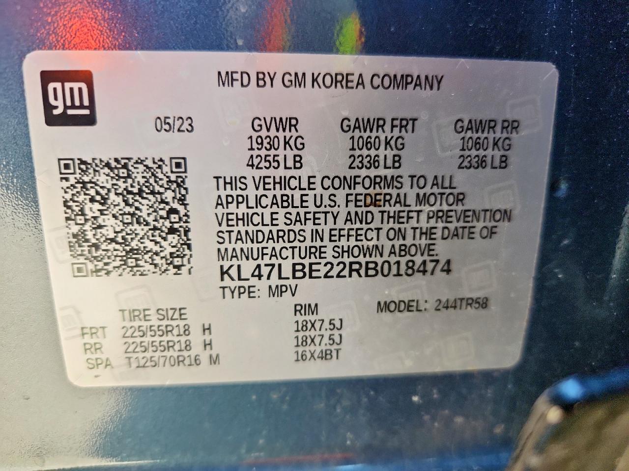 2024 Buick Envista Sport Touring VIN: KL47LBE22RB018474 Lot: 71310125