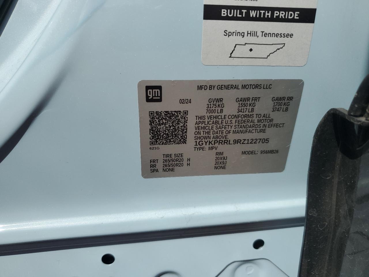 2024 Cadillac Lyriq Luxury VIN: 1GYKPRRL9RZ122705 Lot: 82021905