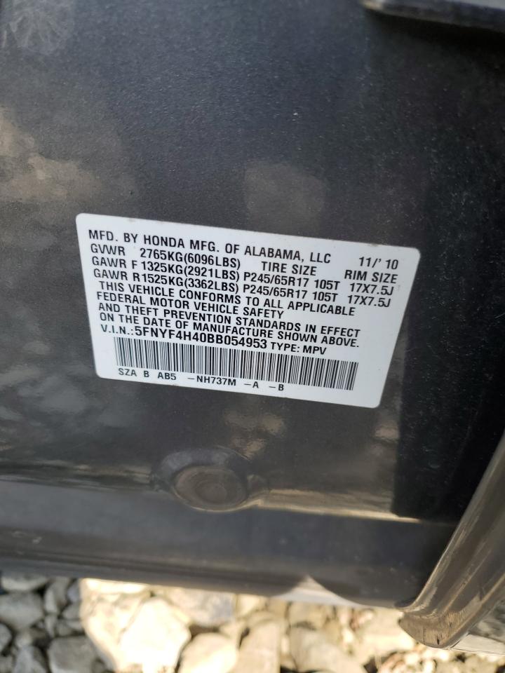 2011 Honda Pilot Ex VIN: 5FNYF4H40BB054953 Lot: 81496055