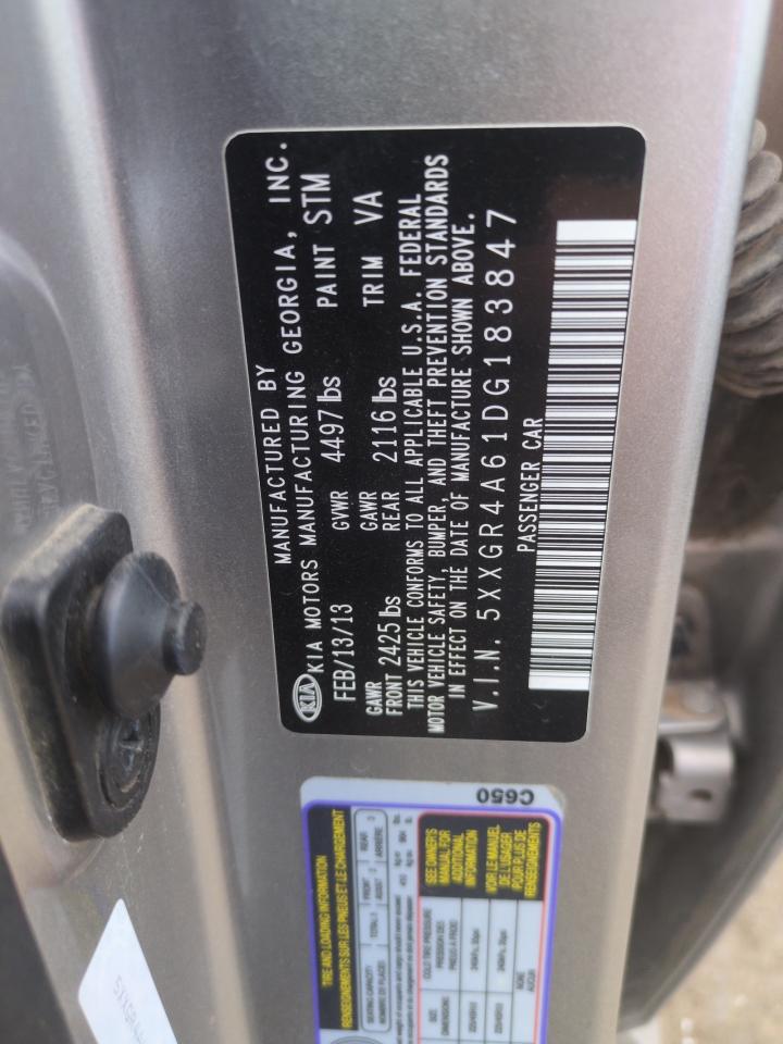 2013 Kia Optima Sx VIN: 5XXGR4A61DG183847 Lot: 80680055