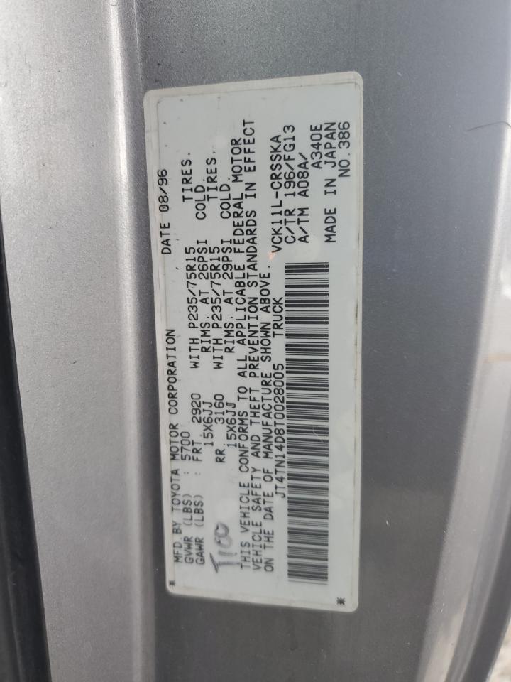 1996 Toyota T100 Xtracab Sr5 VIN: JT4TN14D8T0028005 Lot: 81452365