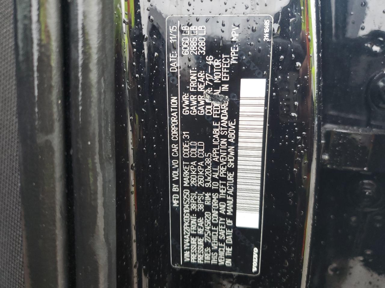 2016 Volvo Xc90 T6 VIN: YV4A22PK0G1045250 Lot: 81772565