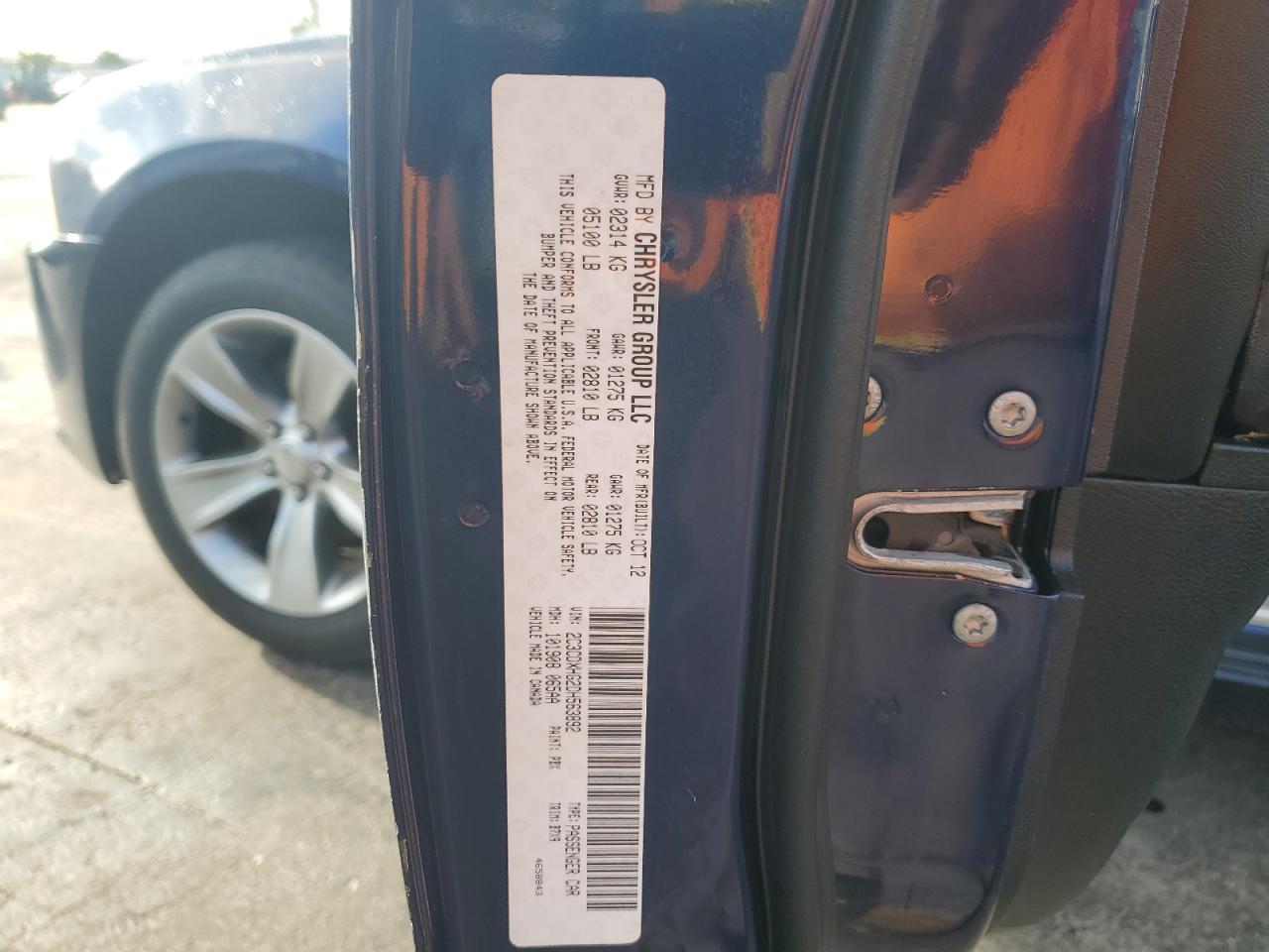 2013 Dodge Charger Sxt VIN: 2C3CDXHG2DH563892 Lot: 80285425