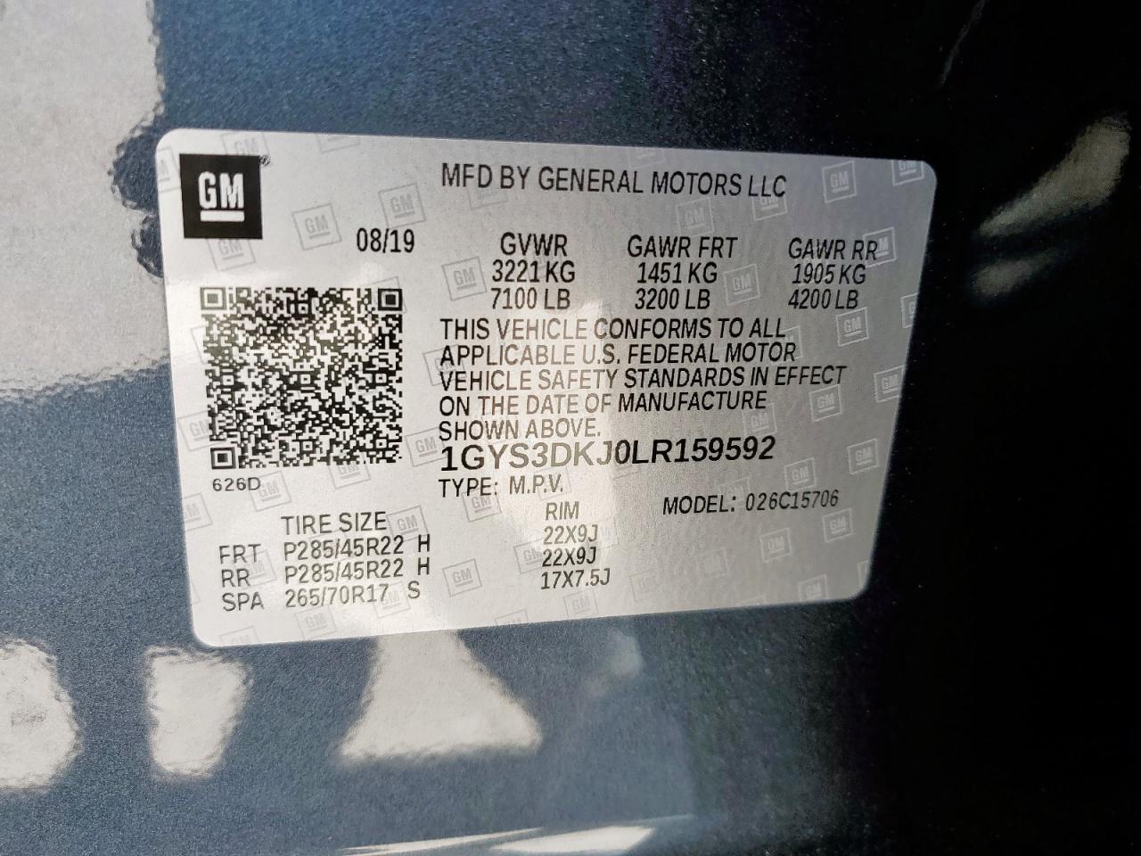 2020 Cadillac Escalade Platinum VIN: 1GYS3DKJ0LR159592 Lot: 81725795