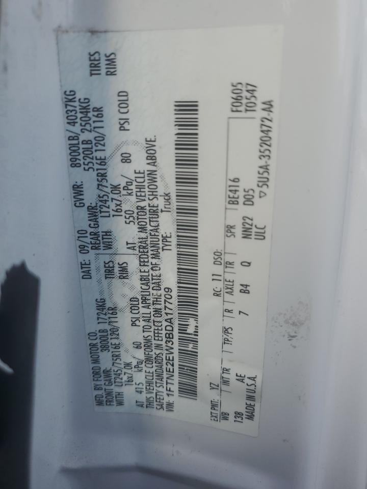 2011 Ford Econoline E250 Van VIN: 1FTNE2EW3BDA17709 Lot: 69373365