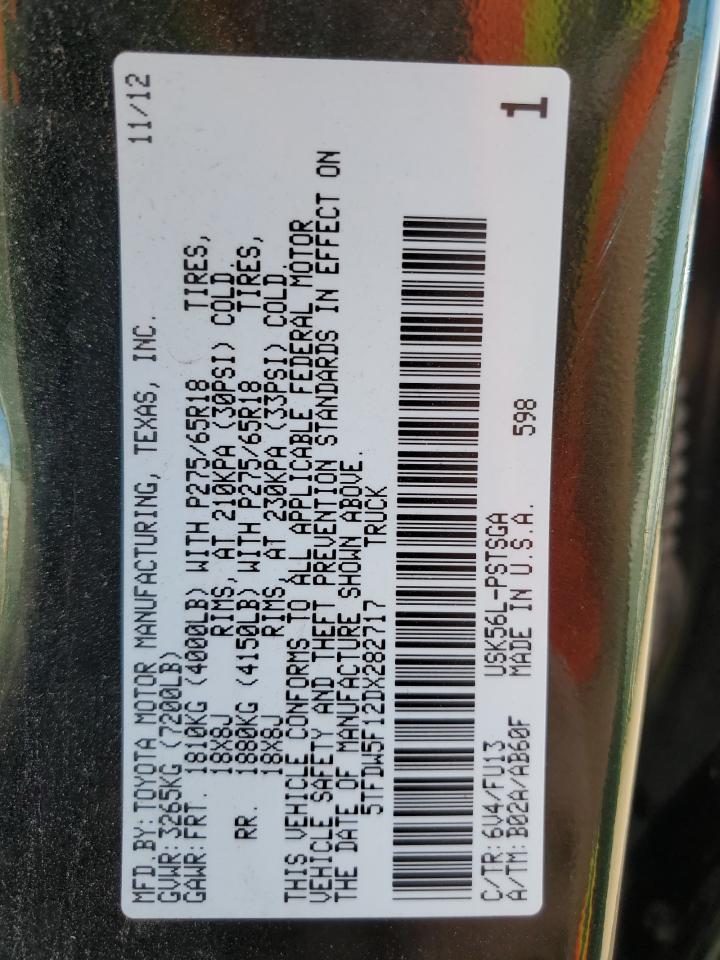 2013 Toyota Tundra Crewmax Sr5 VIN: 5TFDW5F12DX282717 Lot: 81341615