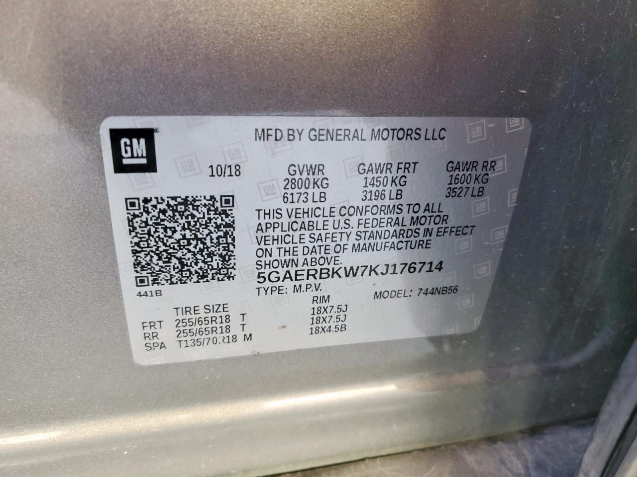 2019 Buick Enclave Essence VIN: 5GAERBKW7KJ176714 Lot: 80096315