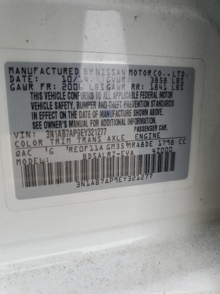 2014 Nissan Sentra S VIN: 3N1AB7AP9EY321277 Lot: 84191975